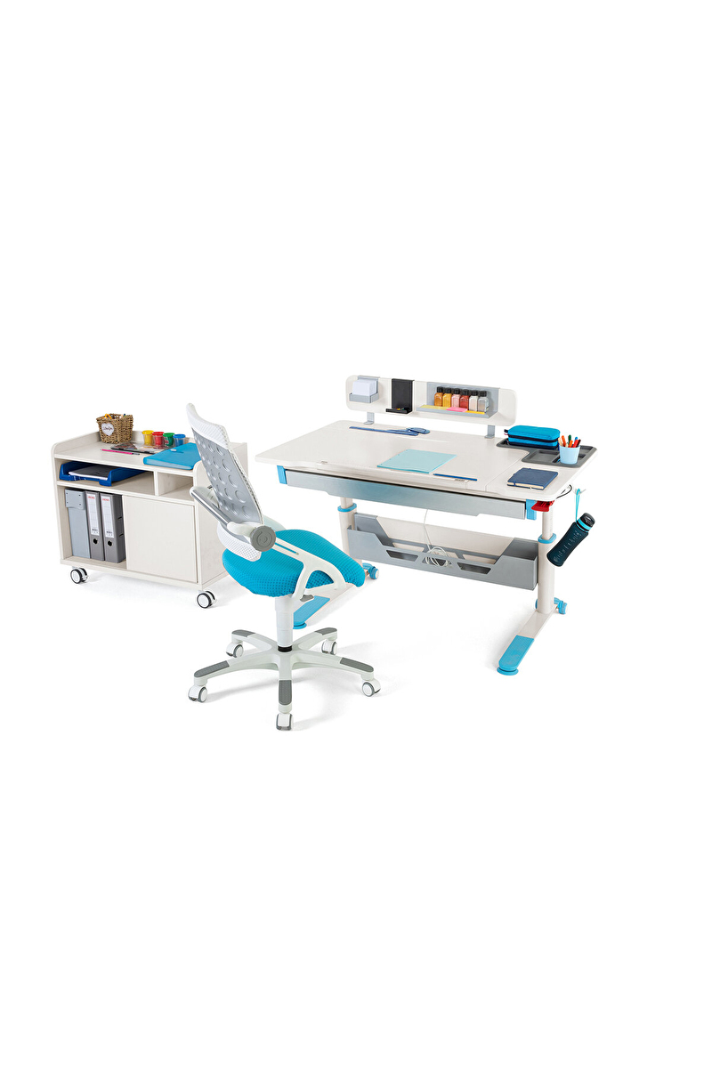 Creo Mobili Sirius Delux Plus Çalışma Masası Mavi Srdea-2