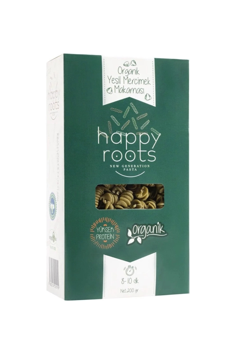Happy Roots Organik Yeşil Mercimek Makarnası 200 g