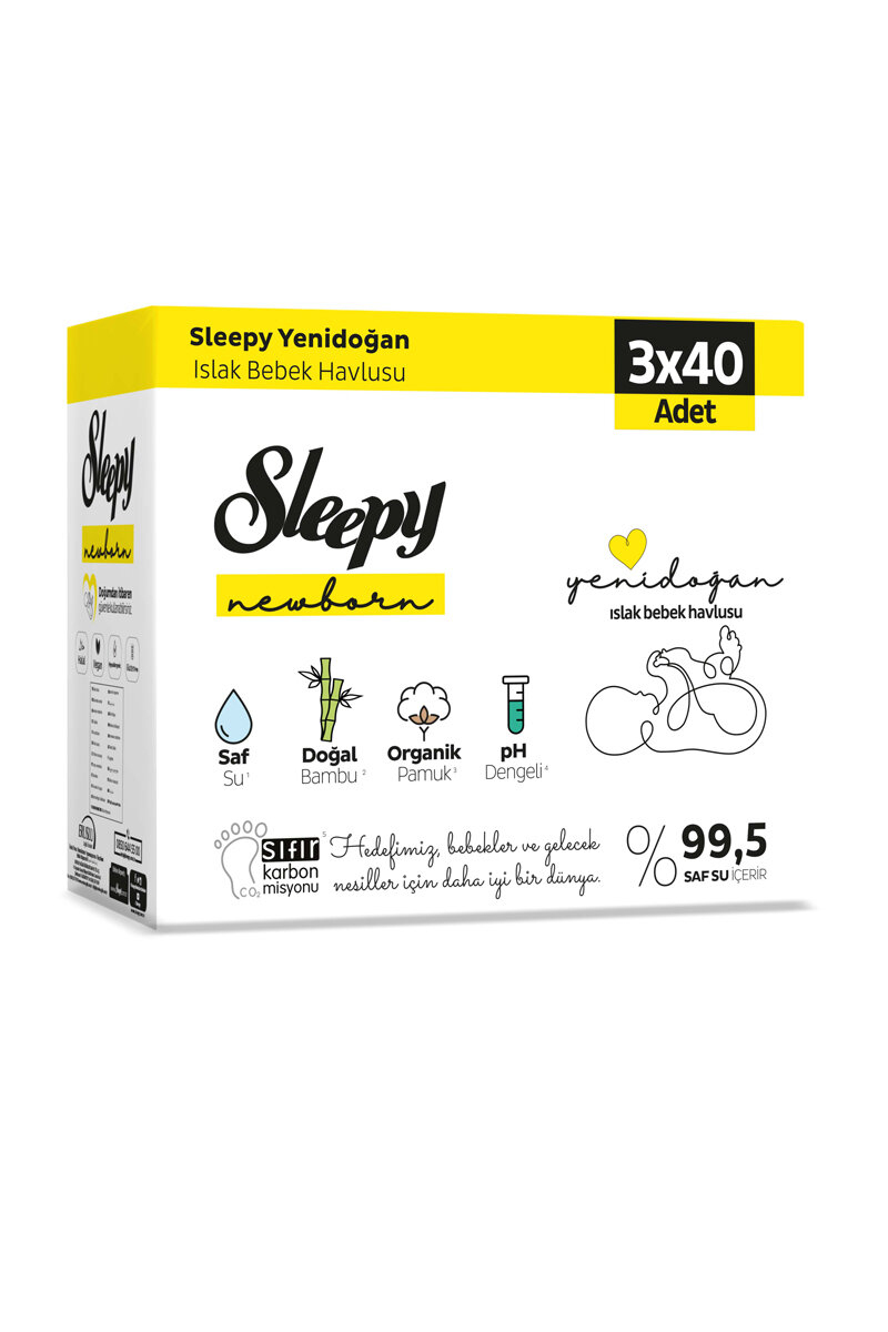 Sleepy Natural Yenidoğan Islak Mendil 120 Adet