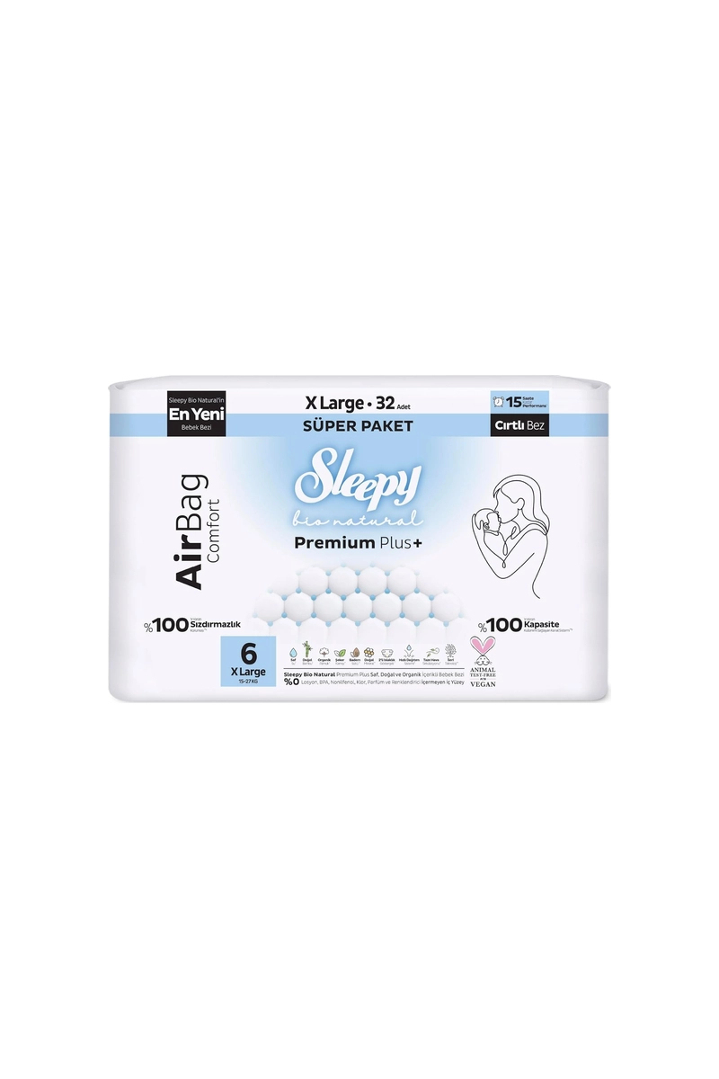 Sleepy Bio Airbag Süper XL (6) 32 Adet 15-27 kg Bebek Bezi