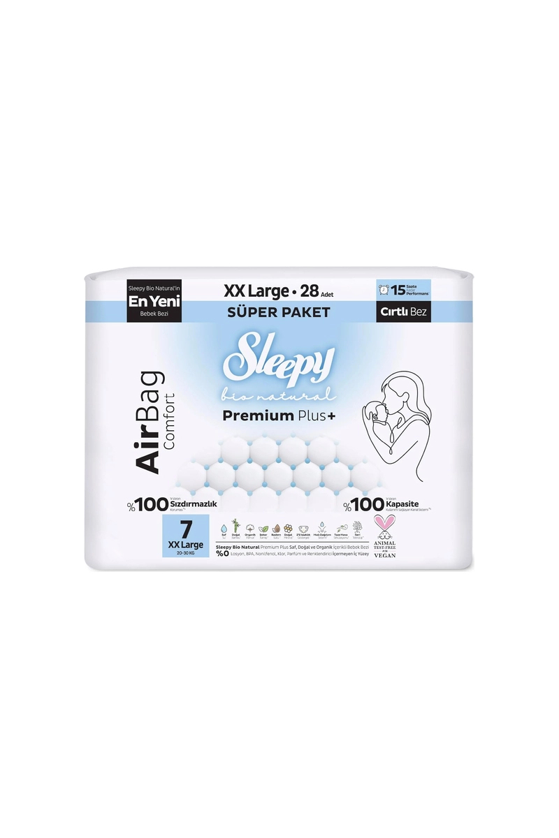 Sleepy Bio Airbag Süper XXL (7) 28 Adet 20-30 kg Bebek Bezi