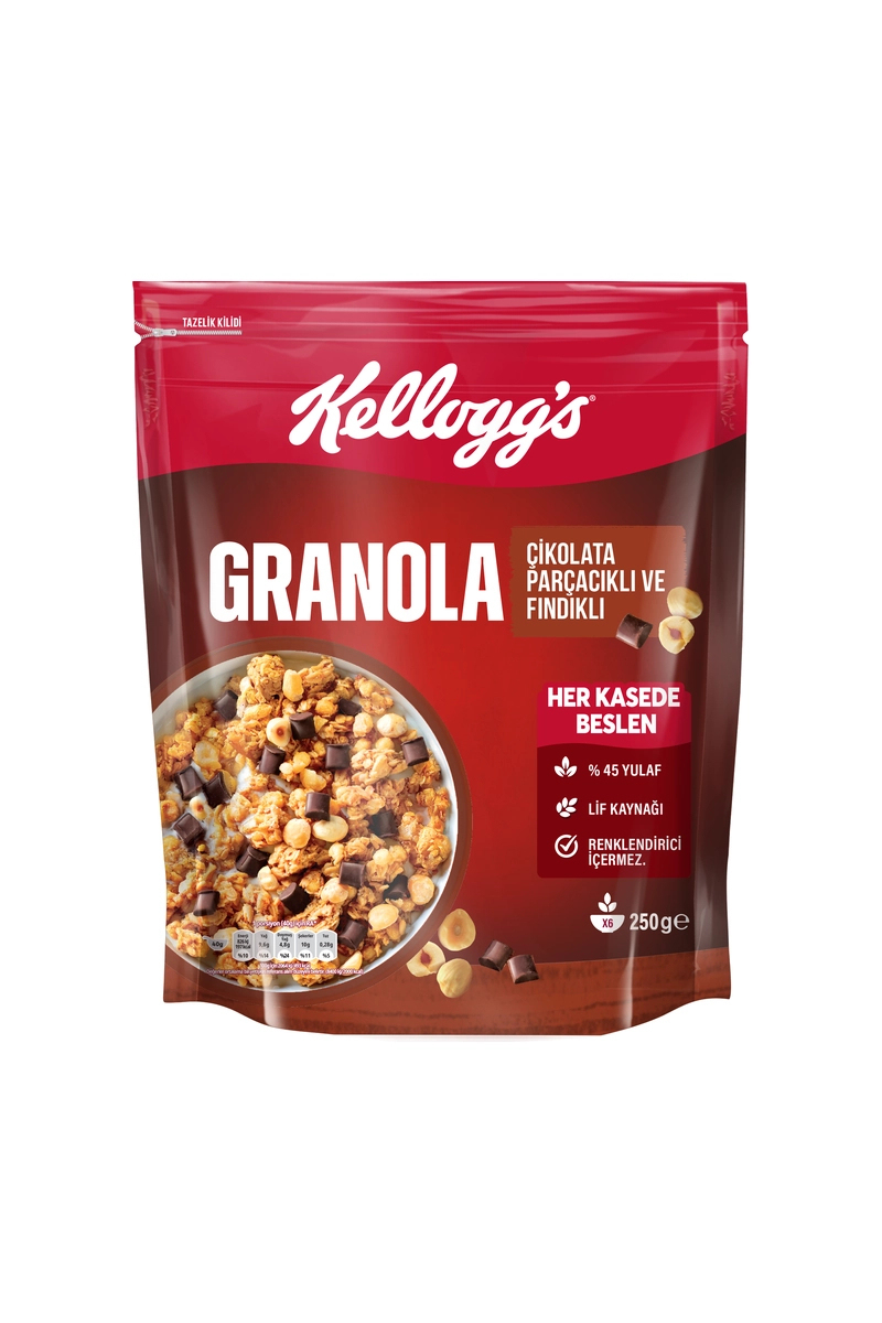 Kellogg's Çikolata Parçacıklı ve Fındıklı Granola 250 g
