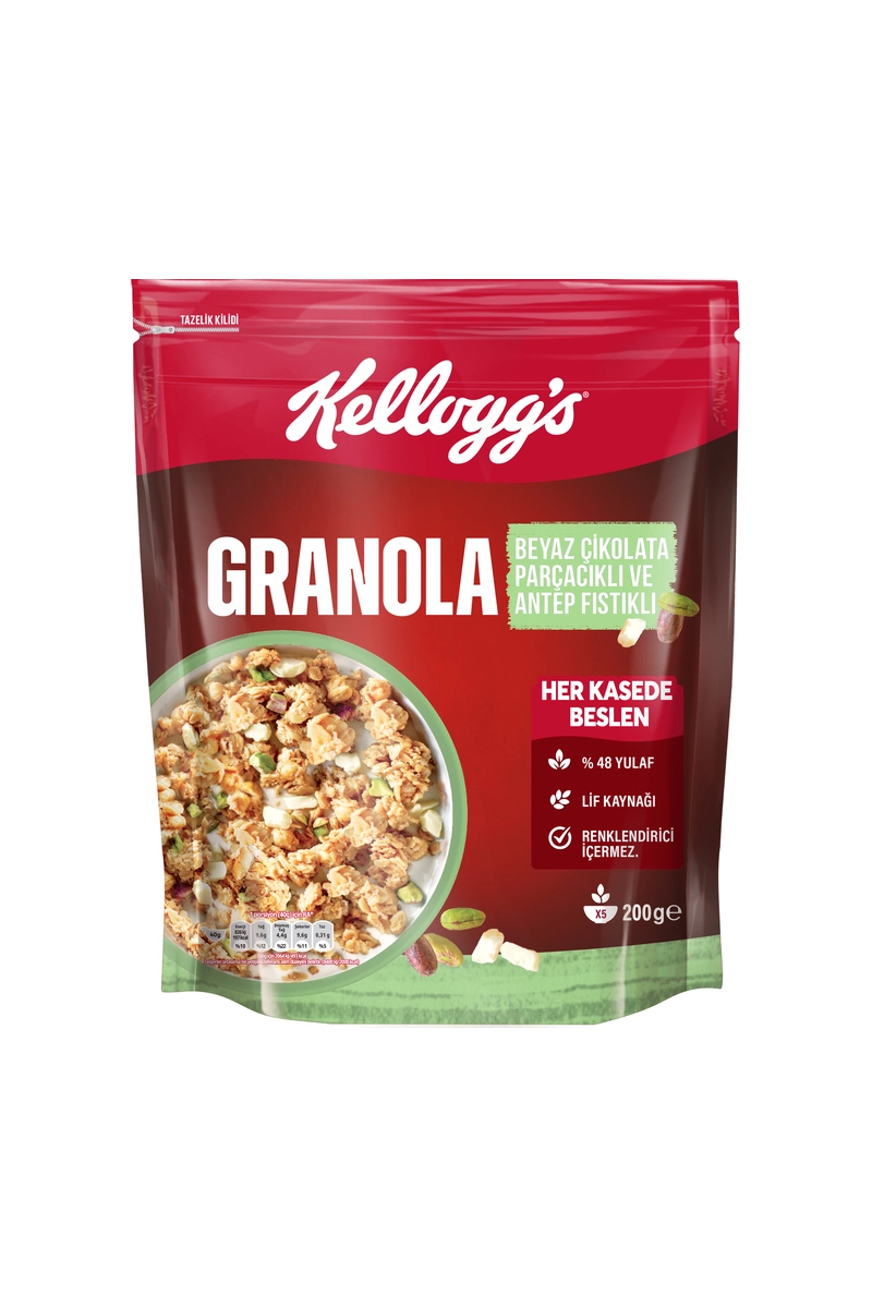 Kellogg's Granola Beyaz Çikolatalı Antep Fıstıklı 200 g