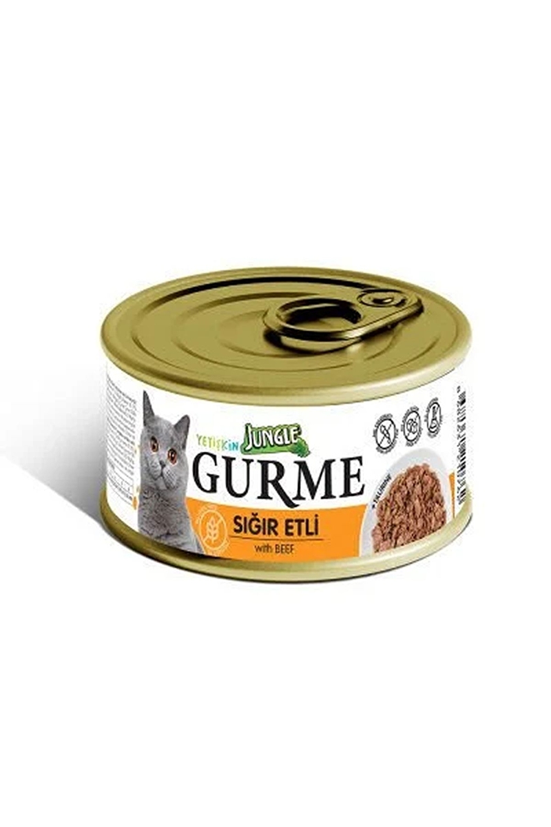 Jungle Gurme 85 g Yetişkin Sığır Etli Kedi Konservesi