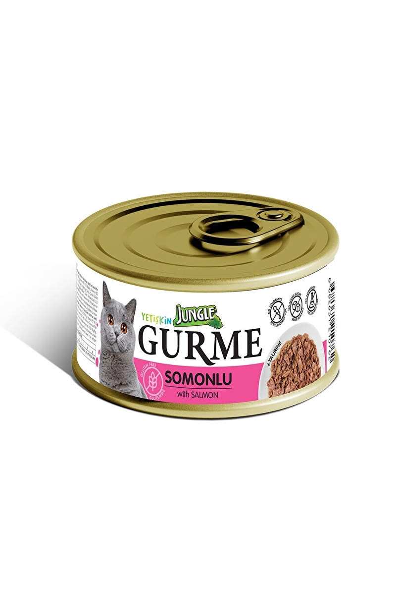 Jungle Gurme 85 g Yetişkin Somonlu Kedi Konservesi