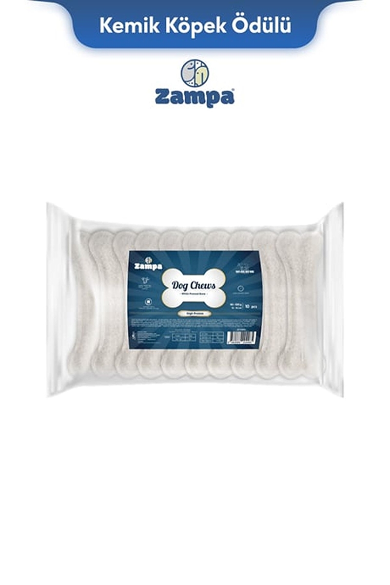 Zampa Beyaz Press Kemik Köpek Ödülü 10 lu 85-90g