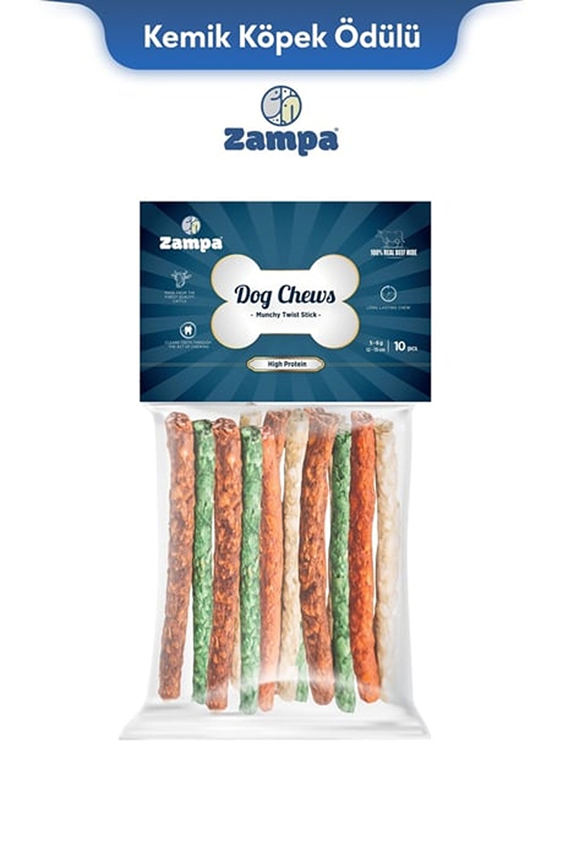 Zampa Munchy Burgu Çubuk (Sticks) Kemik Köpek Ödülü 10 lu 5g