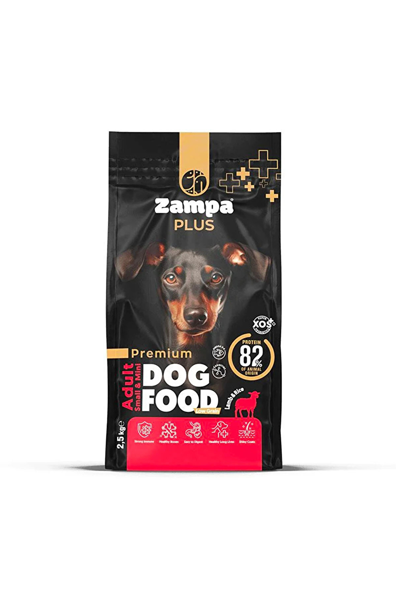 ZAMPA PLUS Yetişkin Köpekler için Kuzu Etli & Pirinçli Premium Kuru Mama 2,5KG