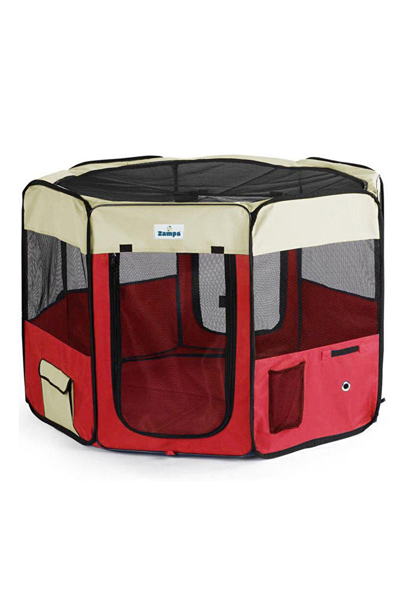 Zampa Pet Park Oyun Alanı Krem-Kırmızı 91x91x54 cm