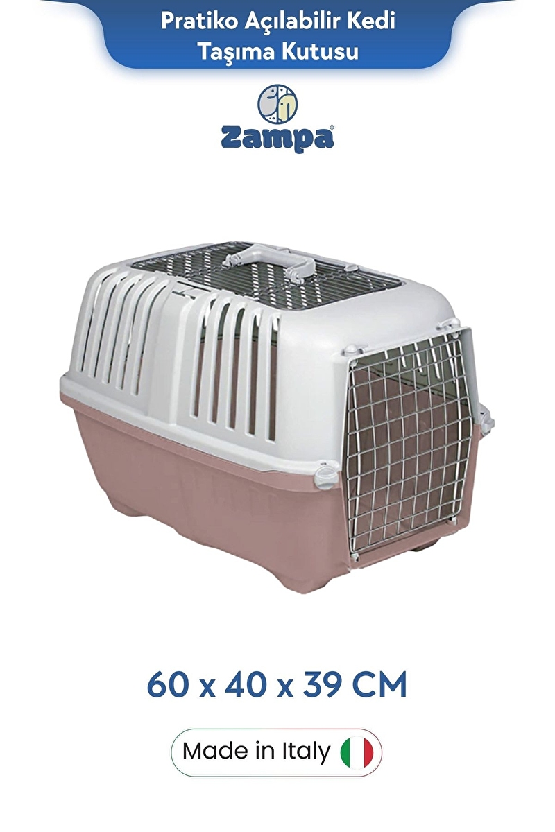 Zampa Plus Pratiko Açılabilir Kedi Taşıma Kutusu 60x40x39 cm