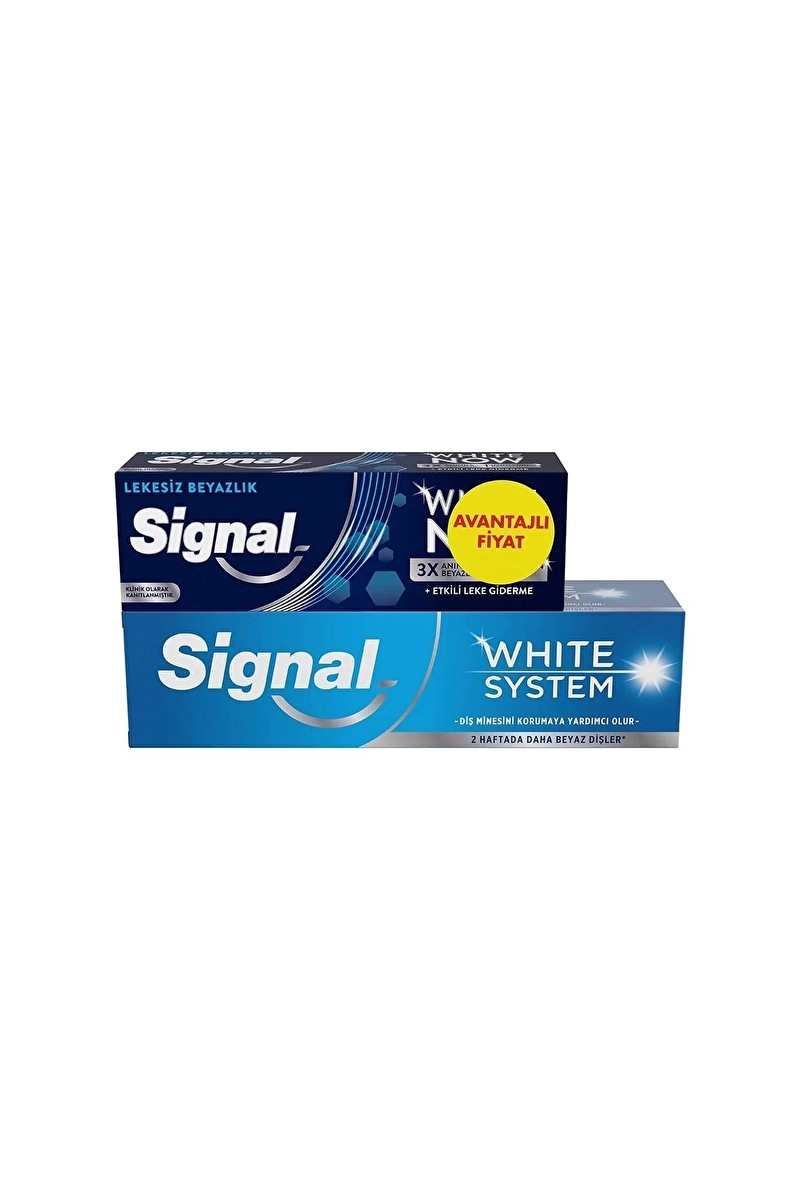 Signal White System 75 ml + White Now Lekesiz 50 ml Diş Macunu Seti
