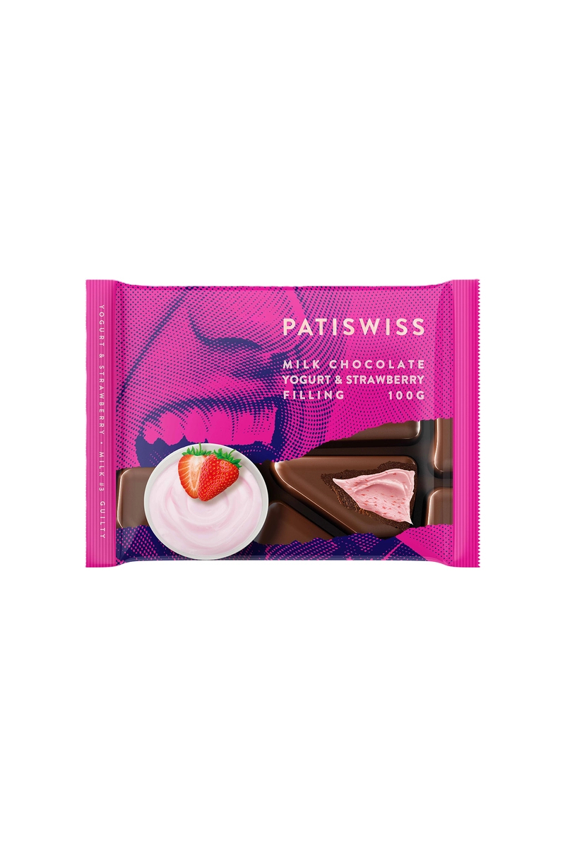 Patiswiss Çilekli Yoğurtlu Sütlü Çikolata 100g