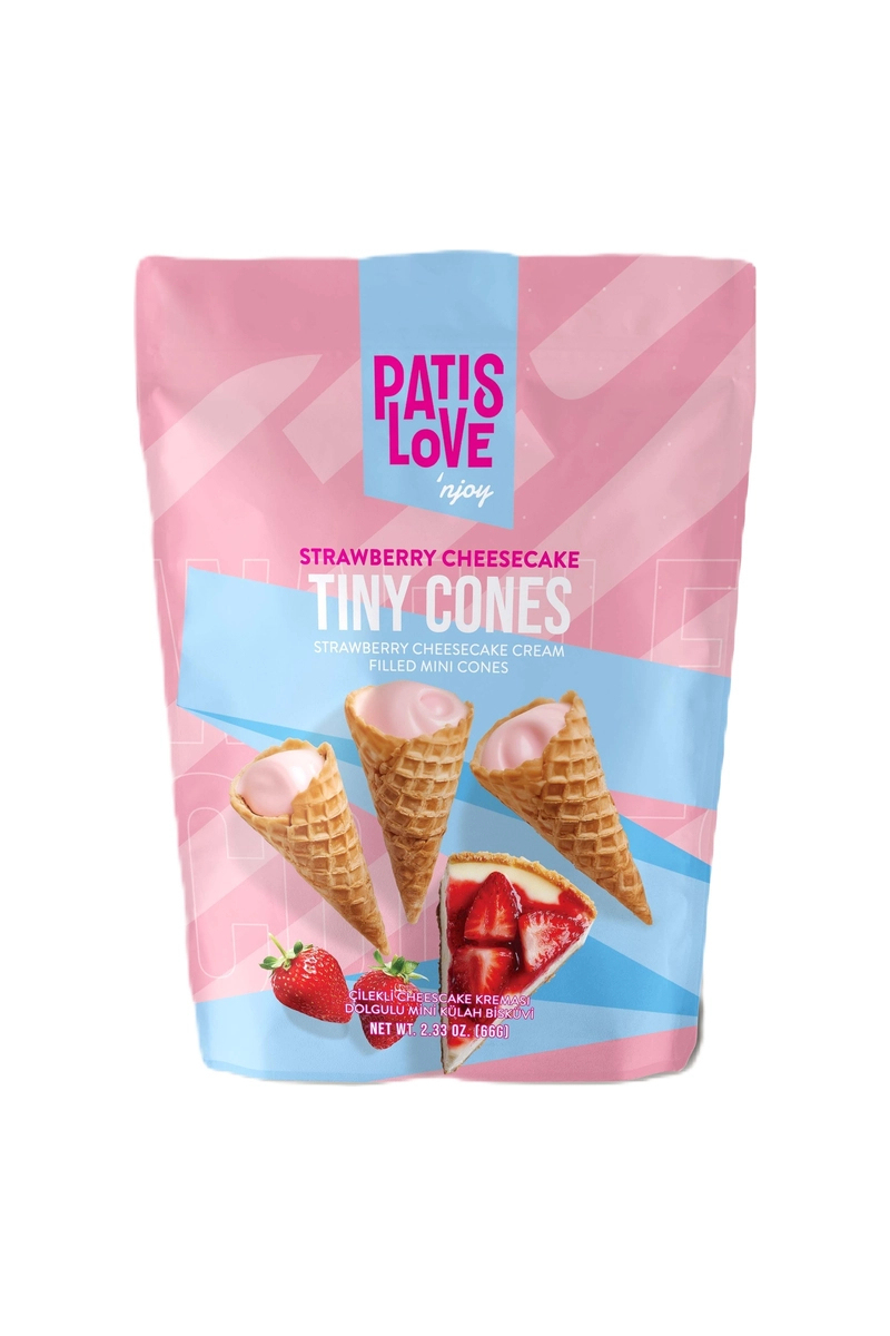 Patiswiss Çilekli Mini Külah Gofret 66g