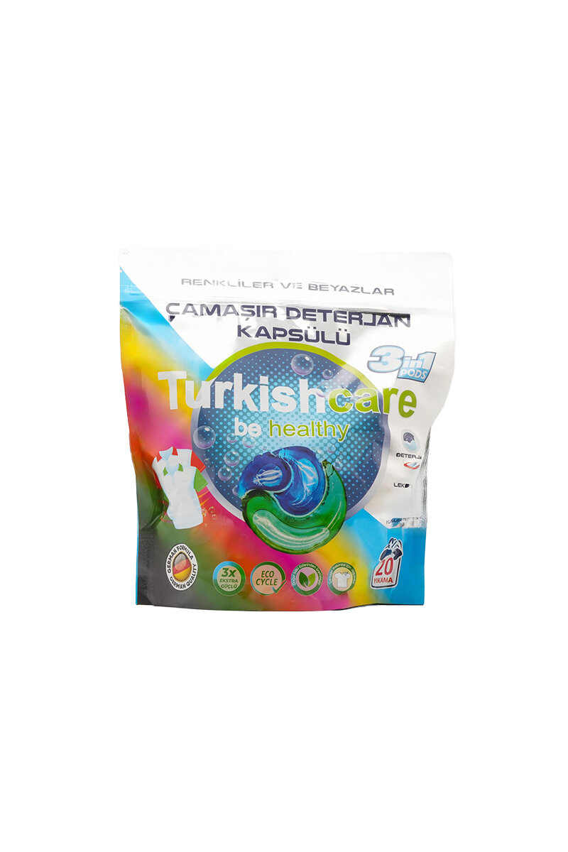 Turkishcare Çamaşır Deterjan Kapsülü 3'ü 1 Arada 20'li