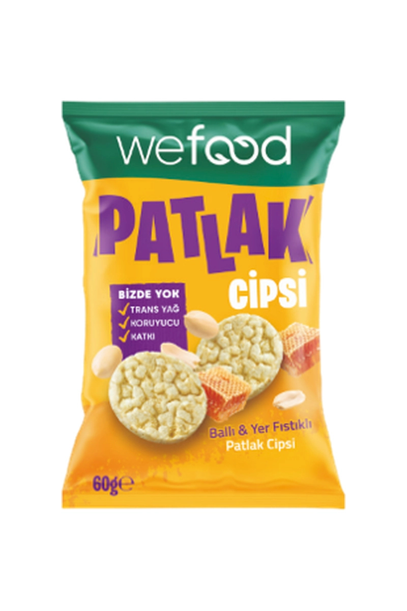 Wefood Ballı Yer Fıstıklı Patlak Cips 60g