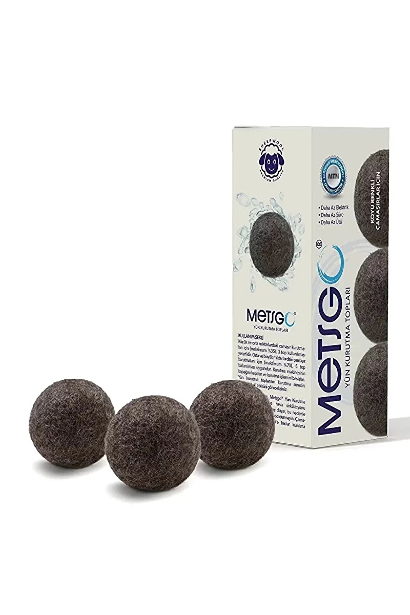 Metsgo Yün Kurutma Topu Seti Renkli 3'lü