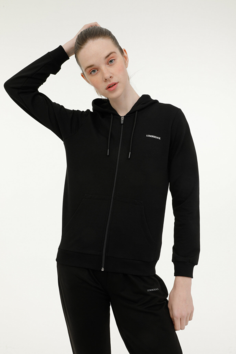 Lumberjack Kadın Sweatshirt BASIC SN77 SİYAH