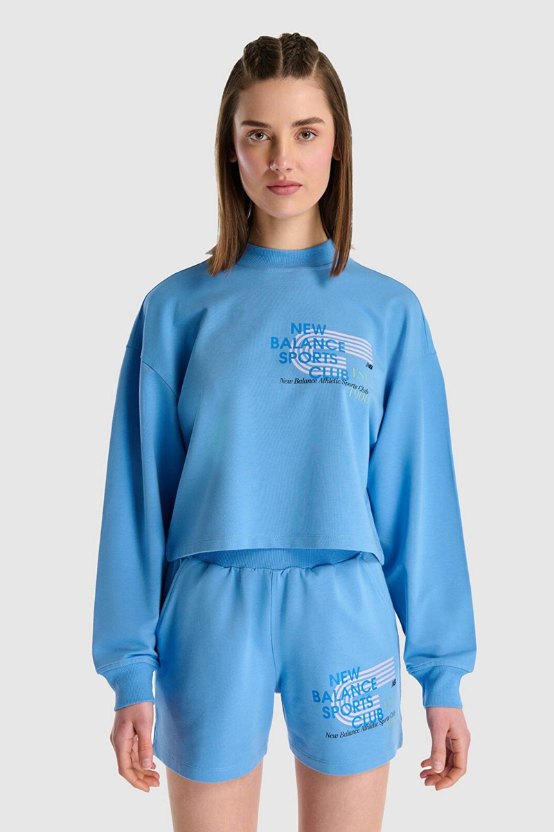 New Balance Kadın Sweatshirt WNC1502-BLU