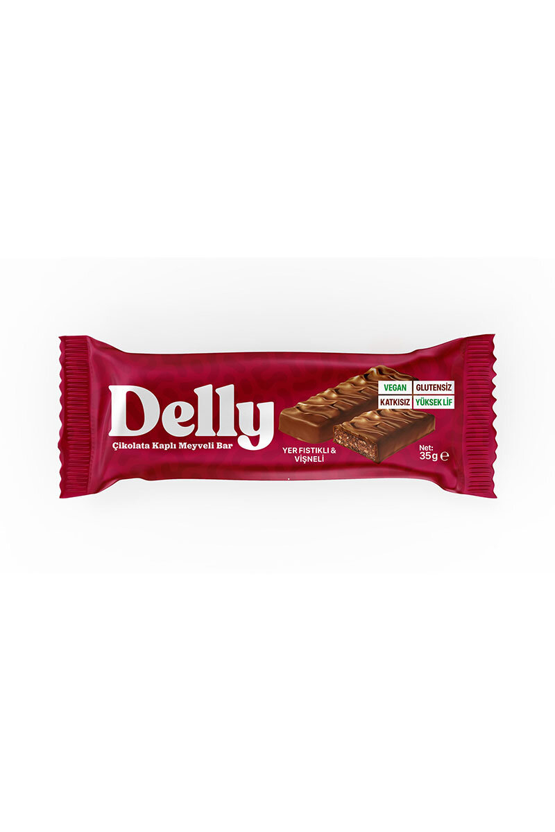 Delly Çikolata Kaplı Fıstıklı Vişneli Bar 35 g