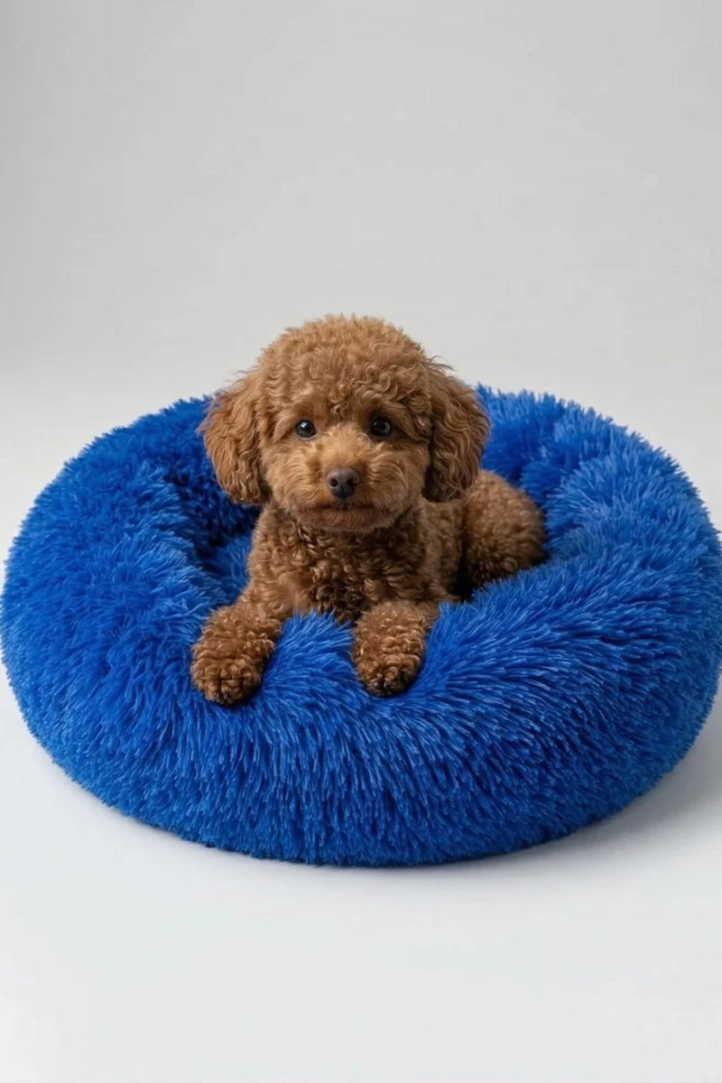 United Colors Of Benetton Kürklü Donut Yatağı Mavi 45 cm