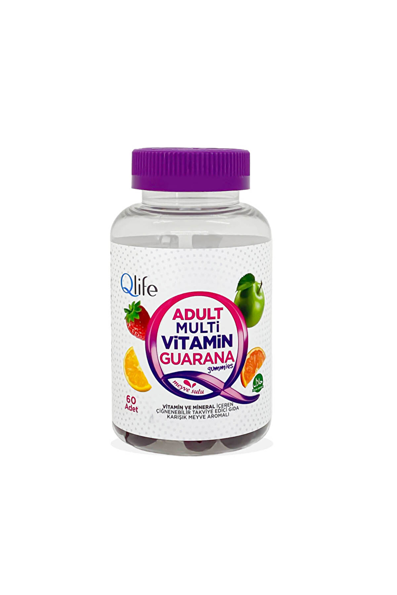 Qlife Adult Multivitamin Guarana Gummies 60'lı