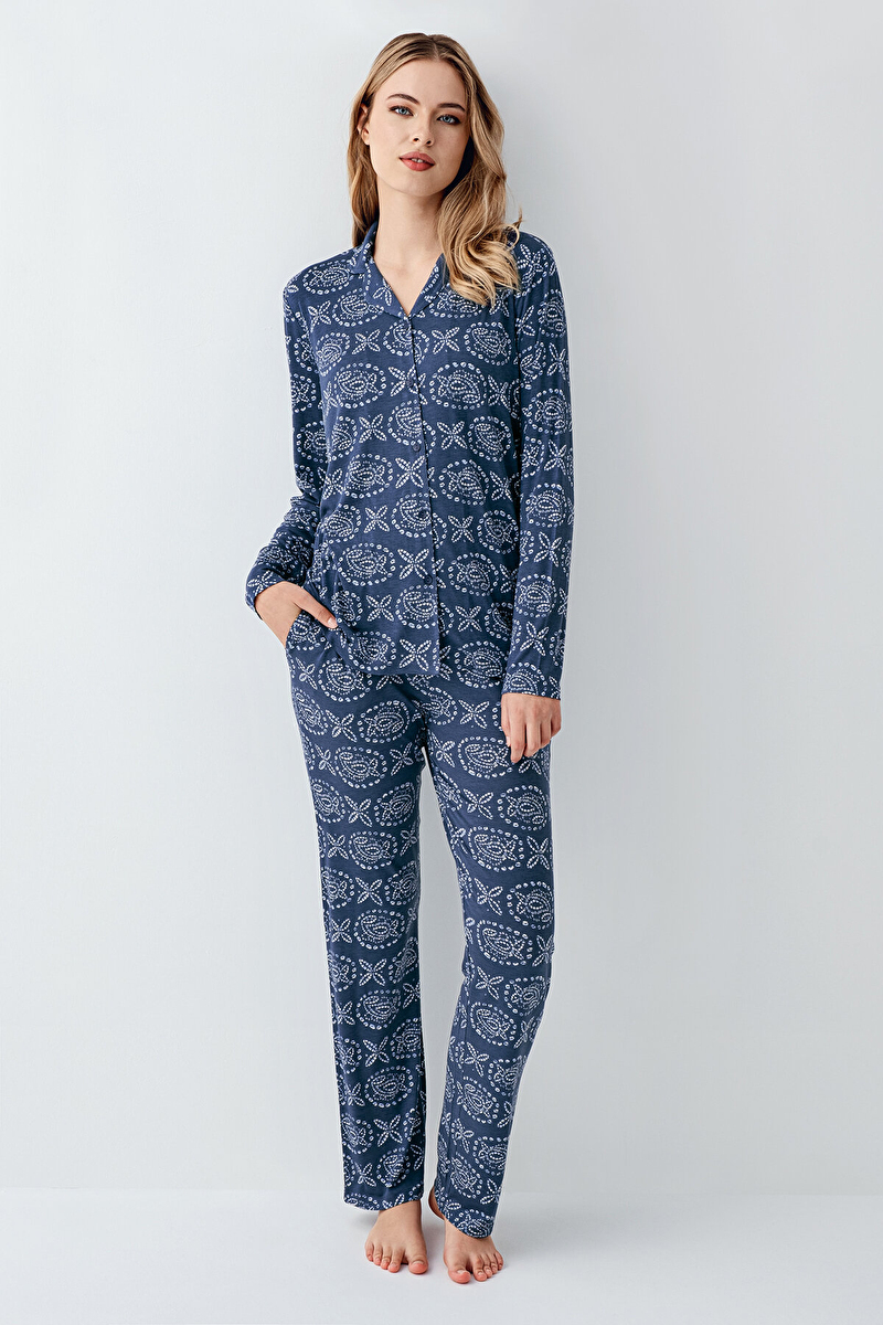 Arnetta Kadın Gömlek Pijama Takımı AR3402-S.K.MVI