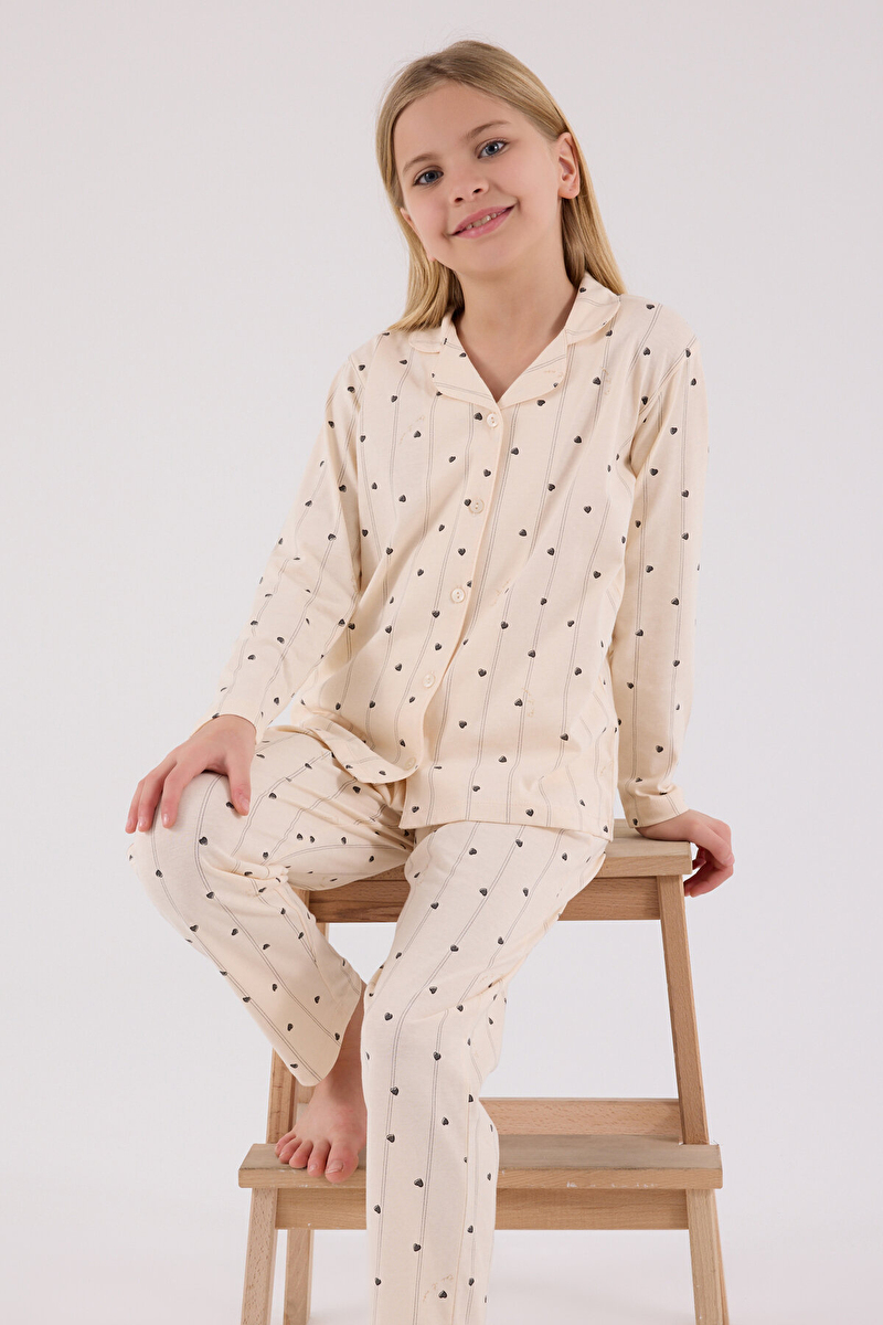 Arnetta Kız Çocuk Gömlek Pijama Takımı AR3435-2.KRM