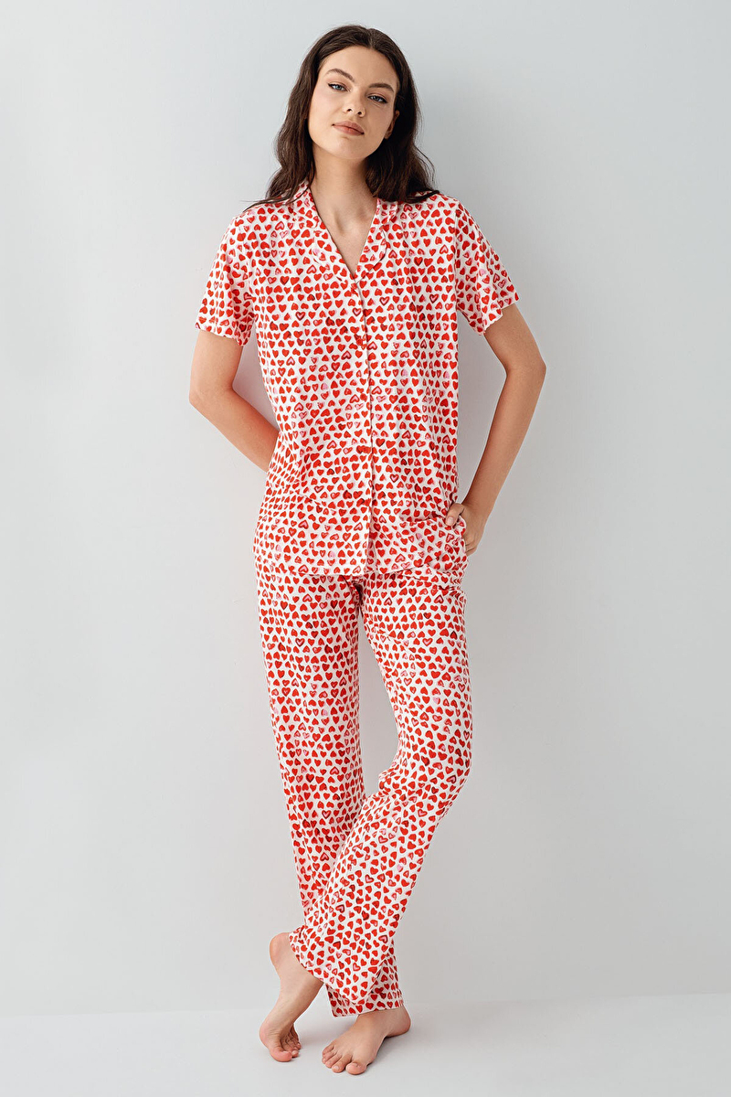 Arnetta Kadın Pijama Takımı AR3583-S.KRMZ