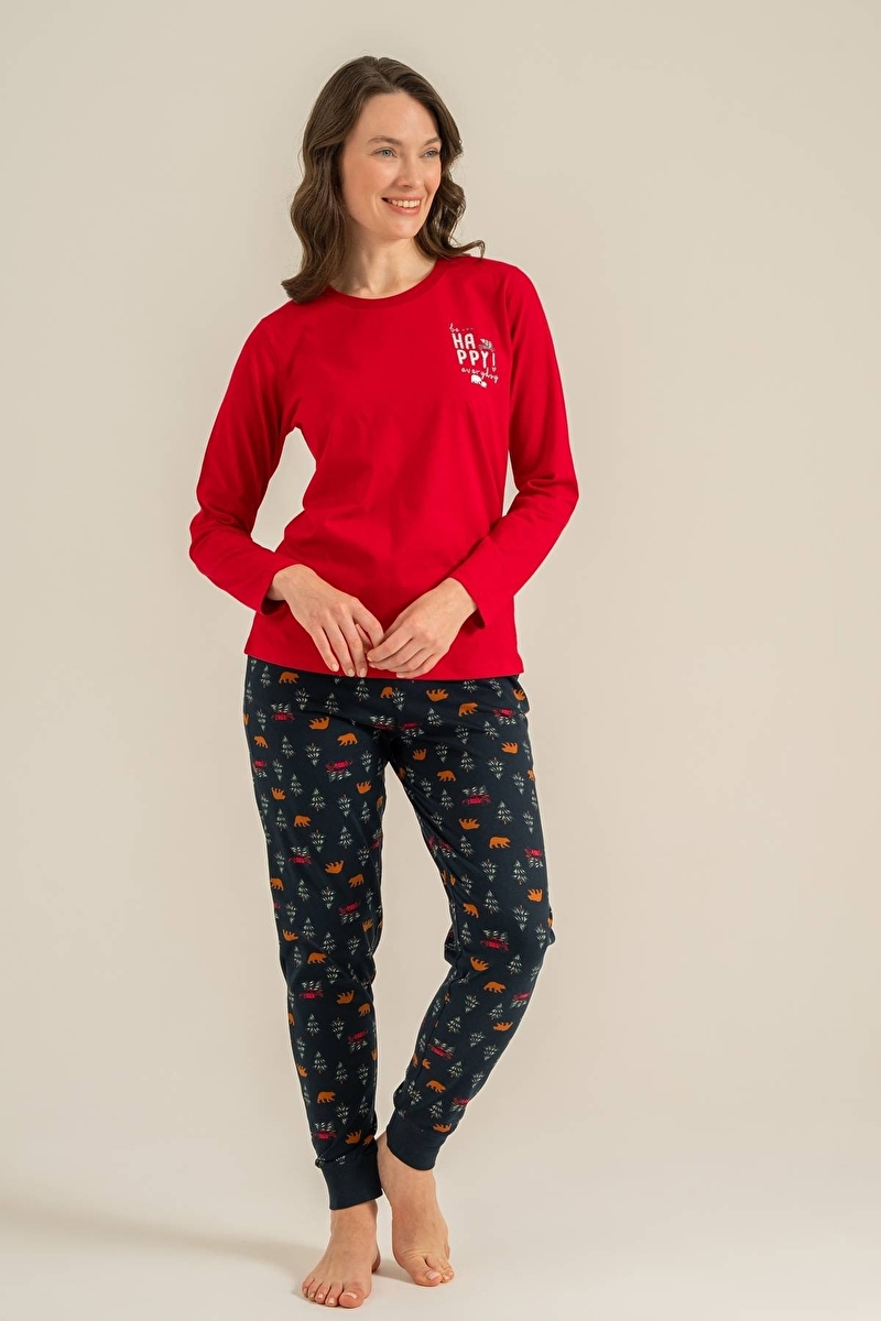 Roly Poly Kadın Pijama Takımı RP3932-S.KRMZ