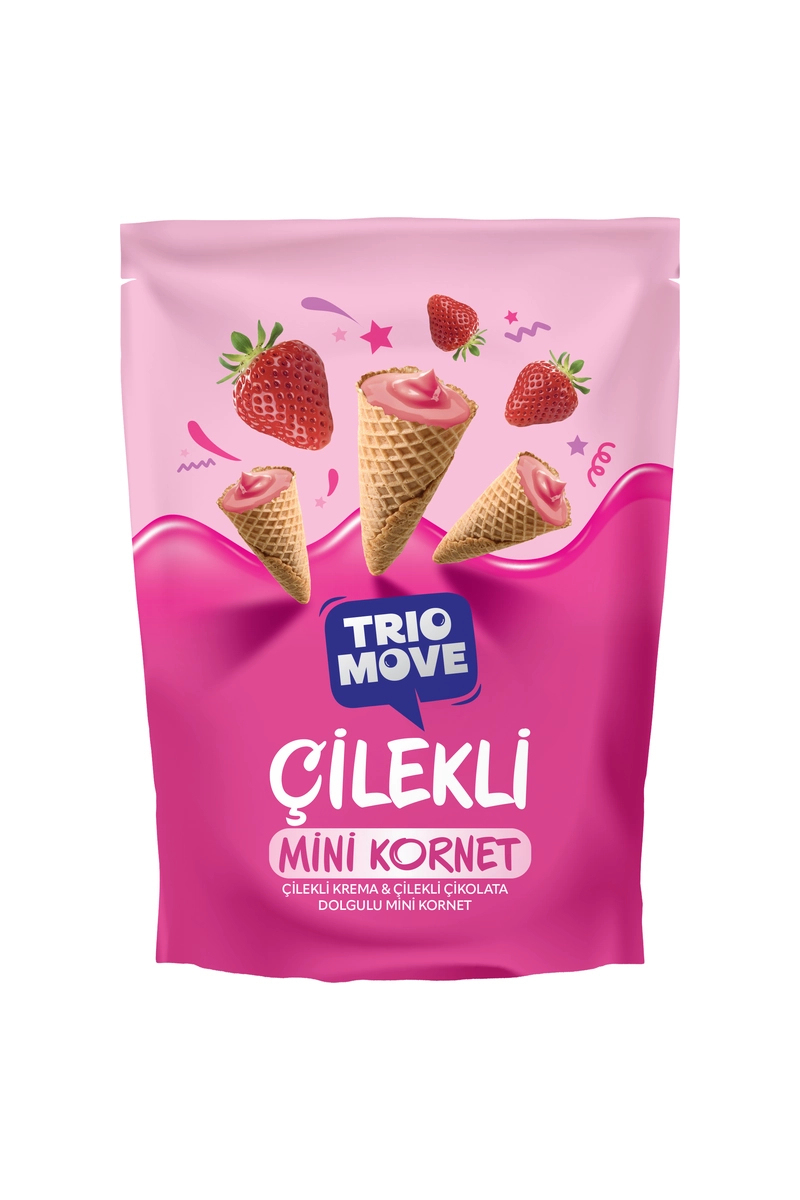 Trıo Move Çilek Kremalı Mini Kornet 55g