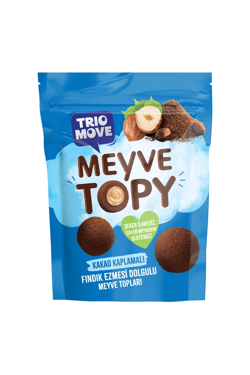 Trio Move Fındık Ezmesi Dolgulu Kakao Kakao KAPLI Meyve Topy 96g