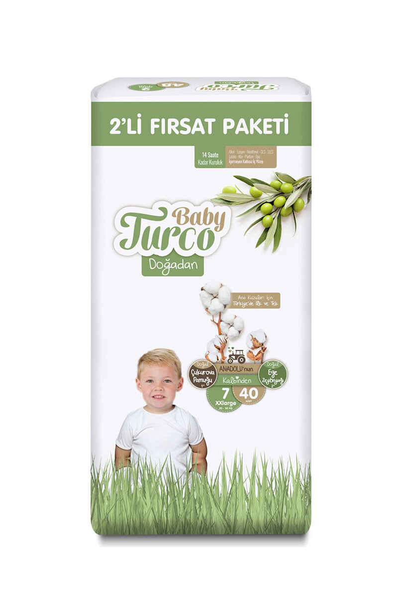 Baby Turco 2'li Fırsat Paket (7) XXL 20-30 kg 40 Adet Bebek Bezi