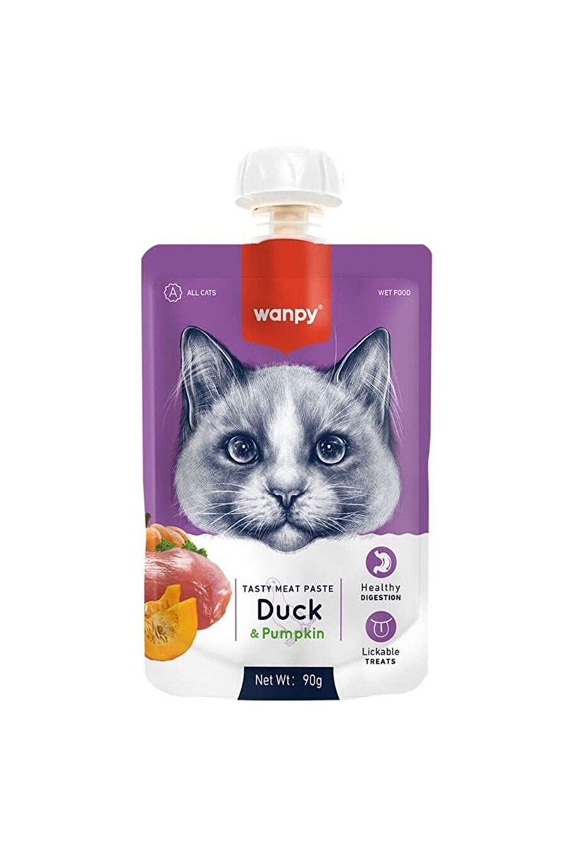 Wanpy Taze Ördekli&Bal Kabaklı 10'lu Kedi Et Ezmesi 90 gr