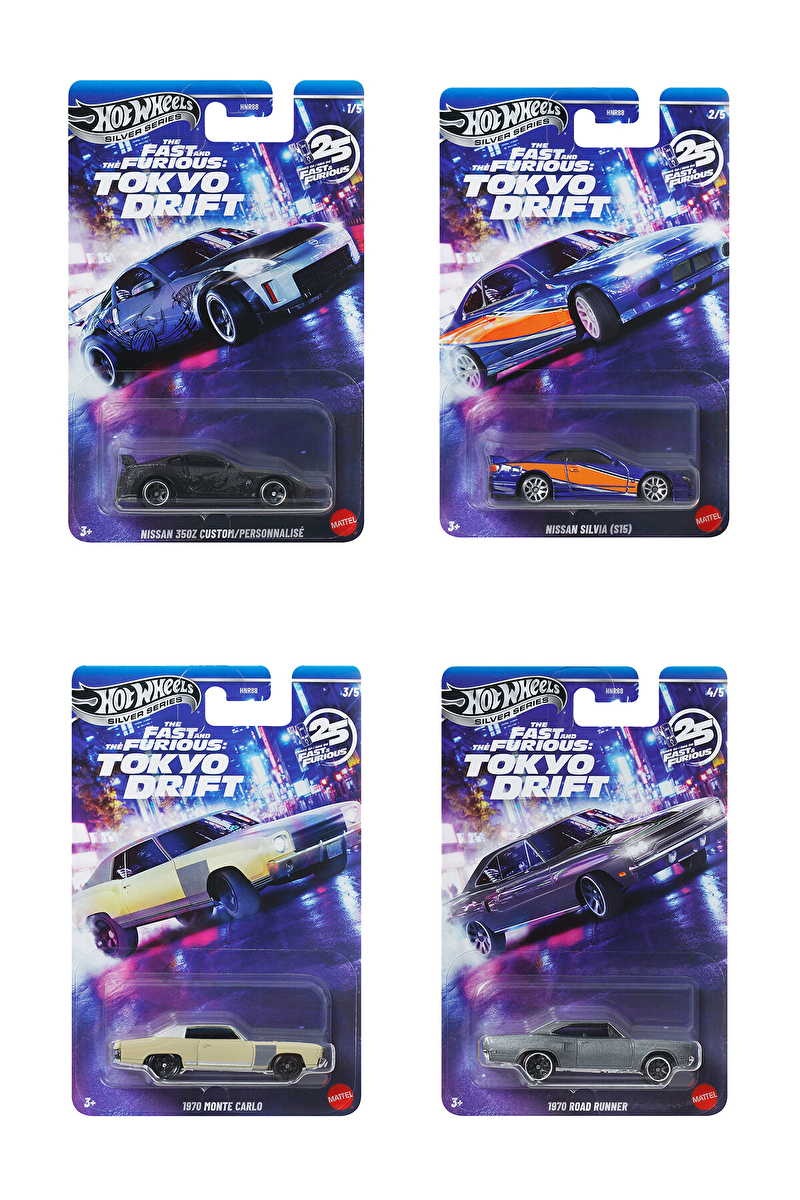 Hot Wheels Silver Series Fast Furious HNR88-979M 4'lü Set