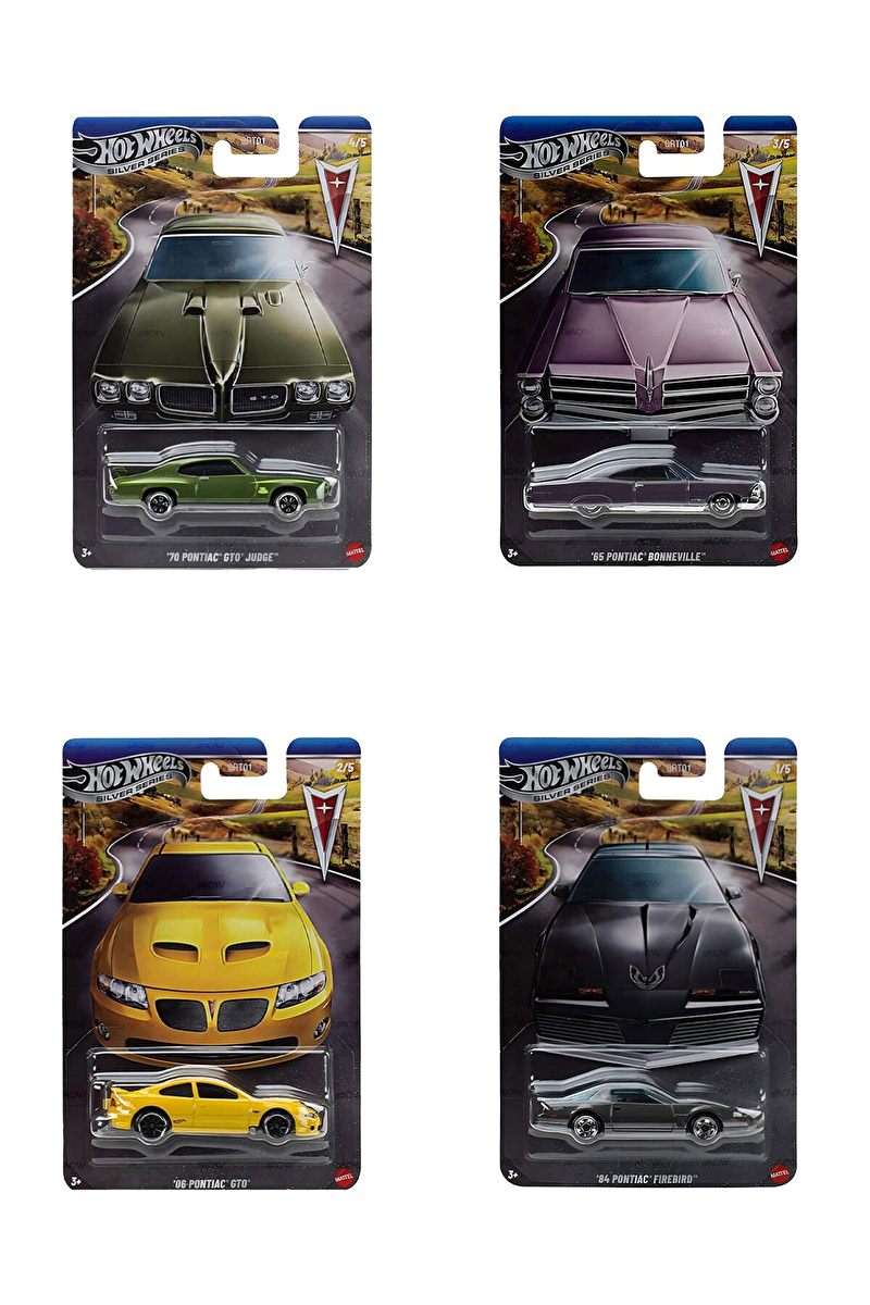 Hot Wheels Silver Pontiac Series GRT01-979P 4'lü Set