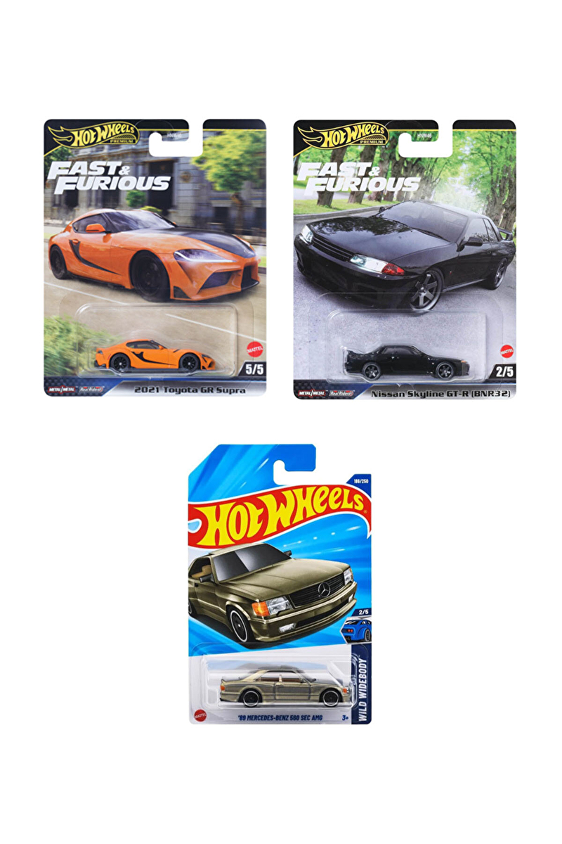 Hot Wheels Premium Fast & Furious 2'li Set+Uzun Kart Mercedes-Benz 560 Sec Amg
