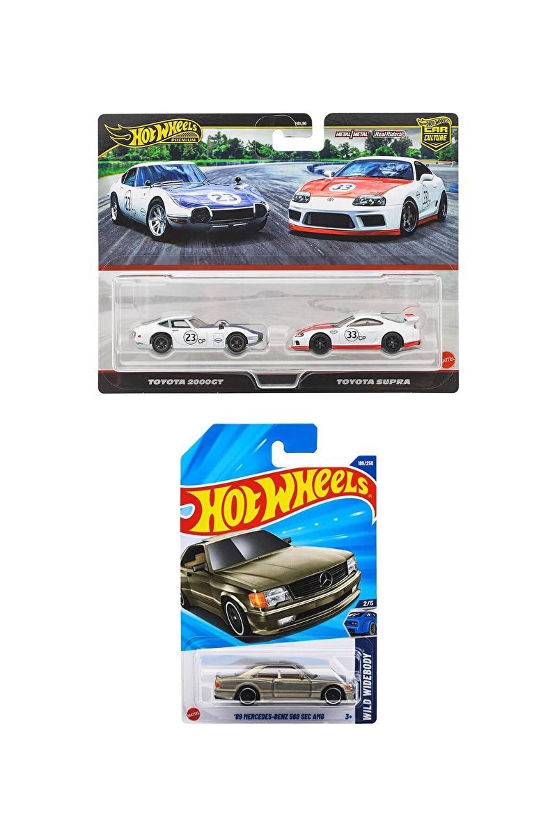 Hot Wheels Premium Car Culture HBL96 2'li Set+Uzun Kart Mercedes-Benz 560 Sec Amg