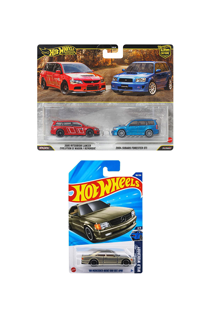 Hot Wheels Premium Car Culture HBL96 2'li Set+Uzun Kart Mercedes-Benz 560 Sec Amg
