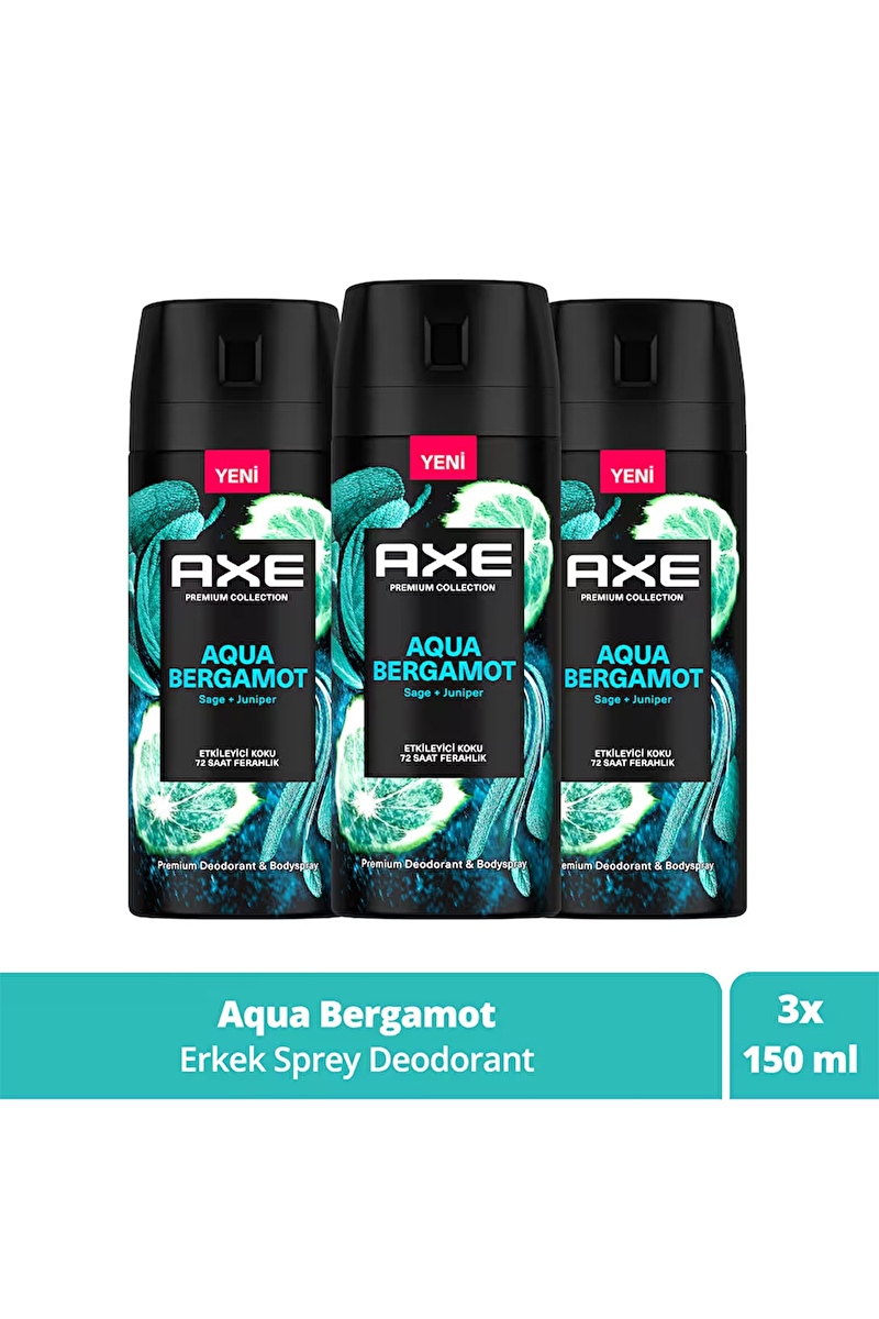 Axe Premium Deodorant Aqua Bergamot 150 ml x 3