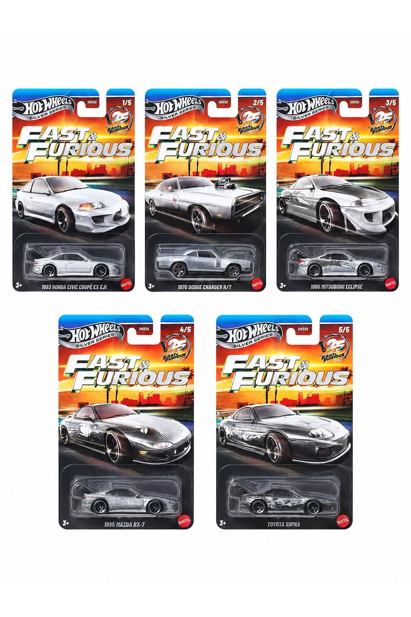 Hot Wheels Silver Series Fast Furious HNR88-979Q 5'li Set