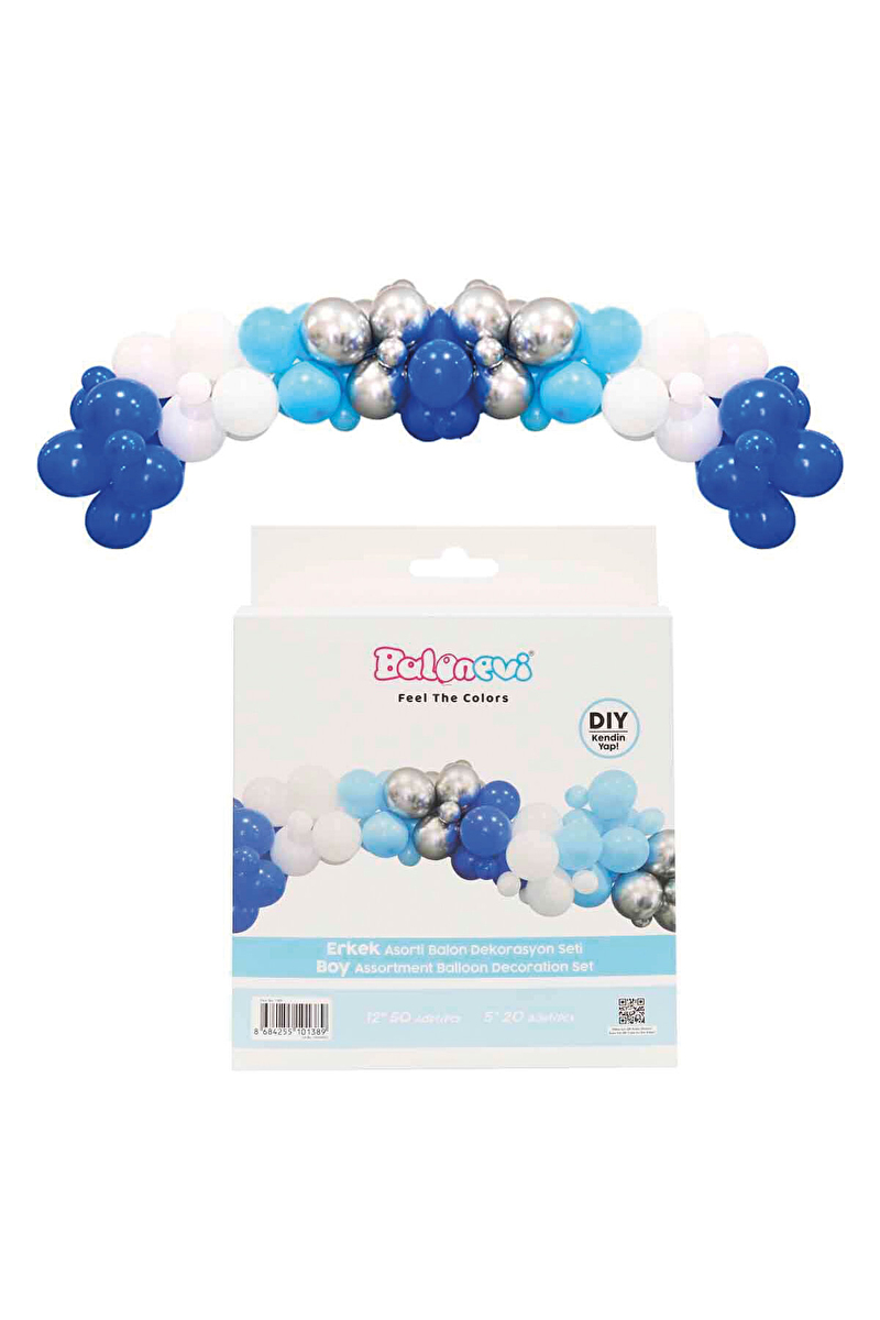 Balonevi Erkek Balon Dekorasyon Seti 70'li