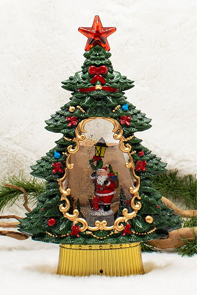 Waldern Dekoratif Çam Ağacı Kar Küresi Noel Baba