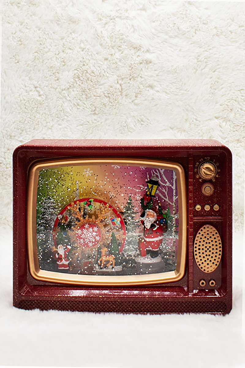 Waldern Dekoratif Kar Küresi Nostalji TV Kırmızı