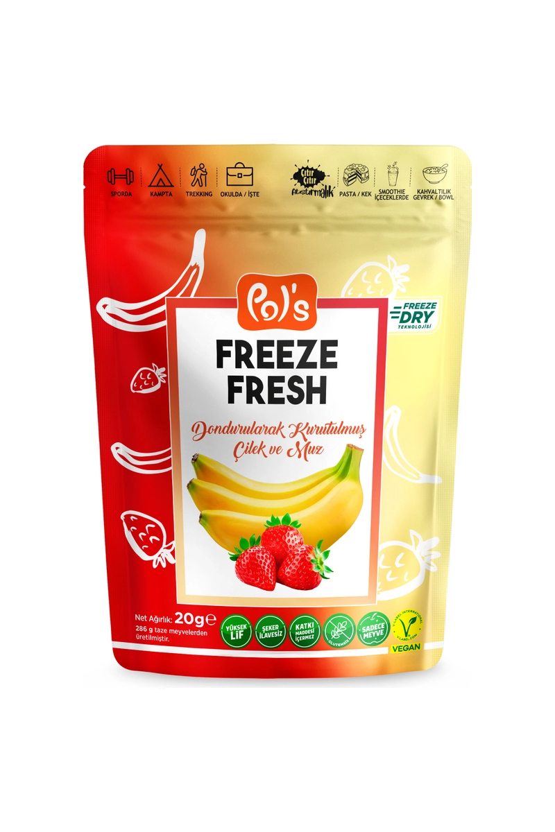 Pol's Freeze Fresh Çilek Ve Muz 20 g