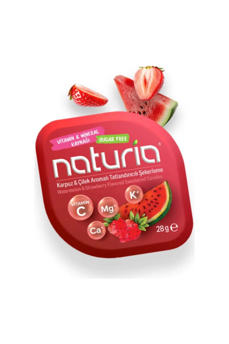 Naturia Karpuz Çilek Aromalı Şeker 28 g