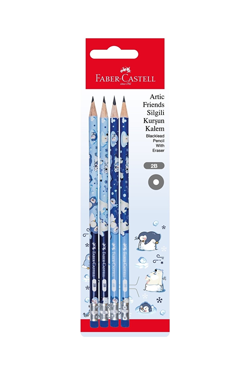 Faber Castell Arctic Friends Silgili Kurşun Kalem 4'lü 18443