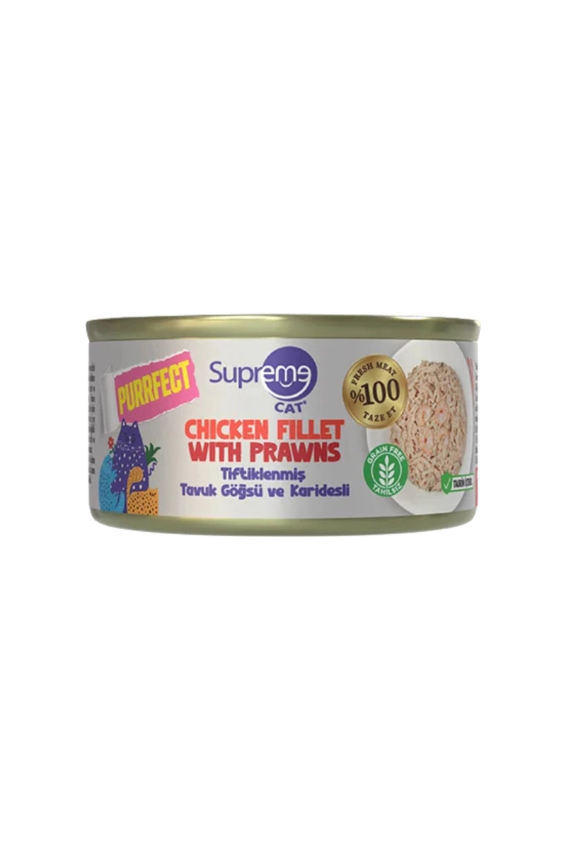 SPRME W CAT PREMİUM KONSERVE - TİFTİKLENMİŞ TAVUK KARİDES 70 GR