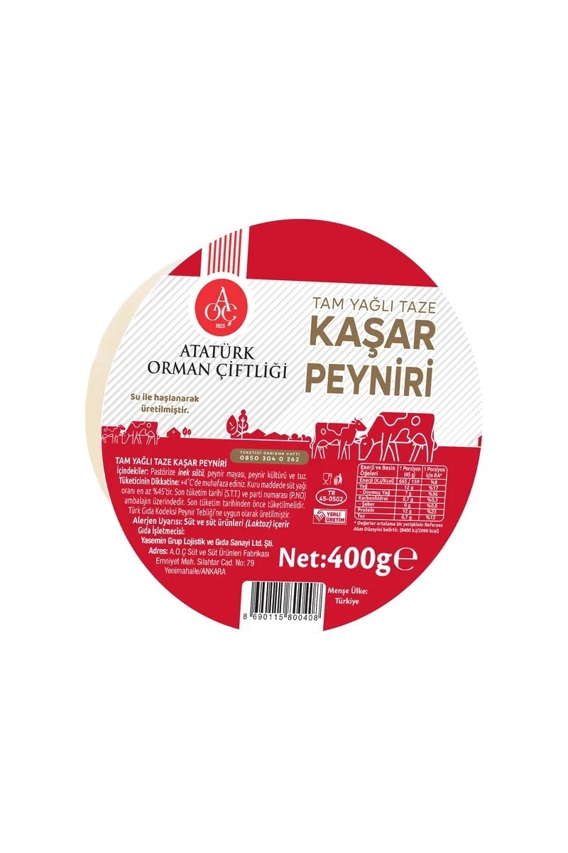 Atatürk Orman Çiftliği Kaşar Peyniri 400 G