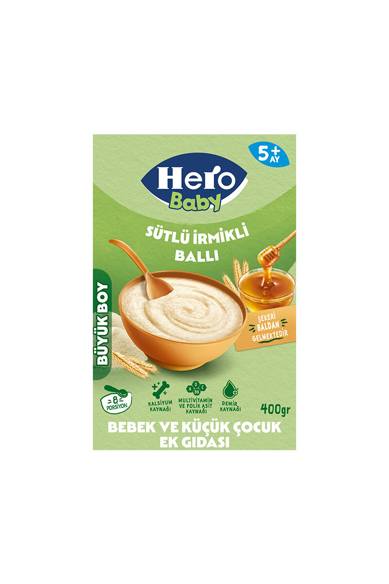 Hero Baby İrmikli Ballı Sütlü Kaşık Maması 400 g Mama