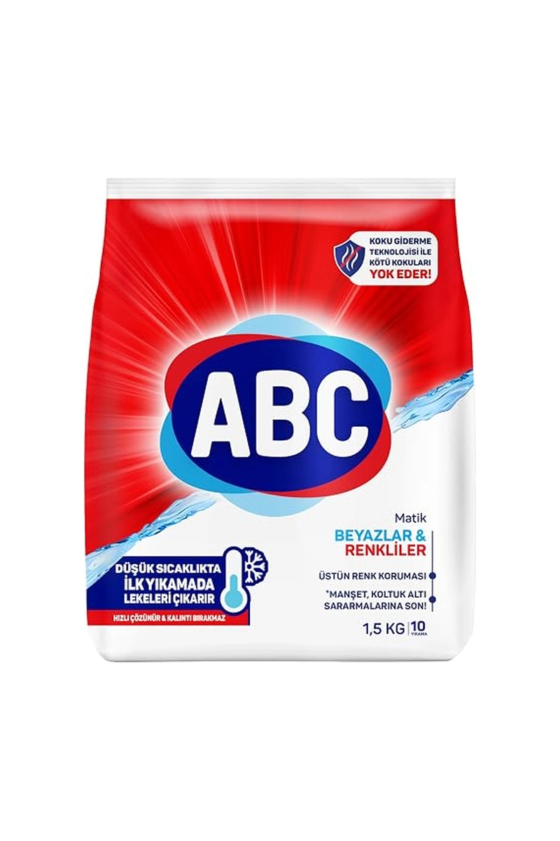 Abc Matik Toz Deterjan 1,5 kg Beyazlar ve Renkliler